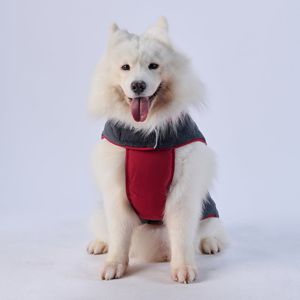 Cozy Pocket Dog Coat with Fleece Panels