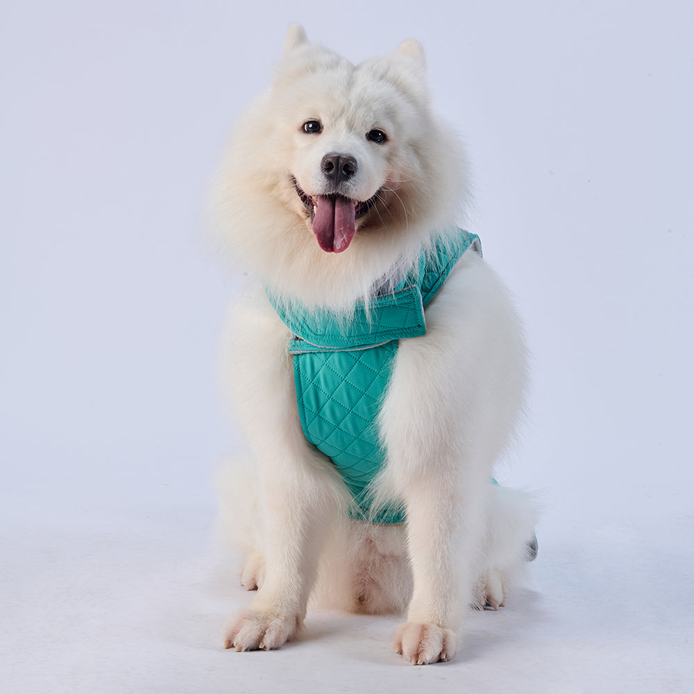 Quilted High‑Collar Dog Vest with Fleece Lining