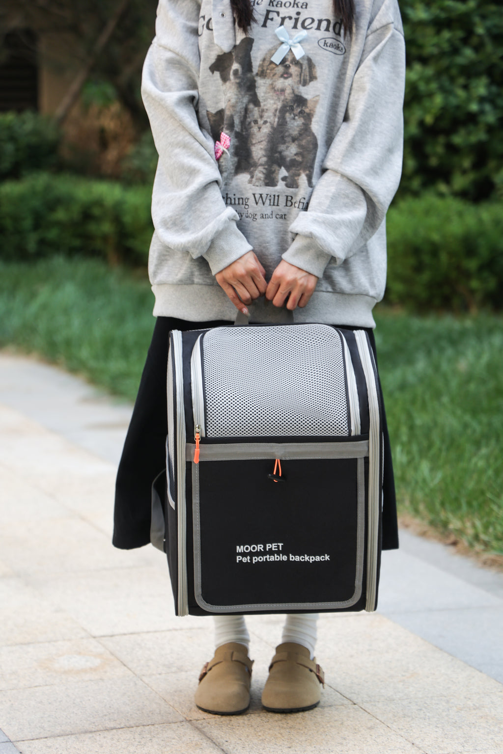 UrbanPaws Versatile Pet Backpack – Roll-Top & Luggage-Ready