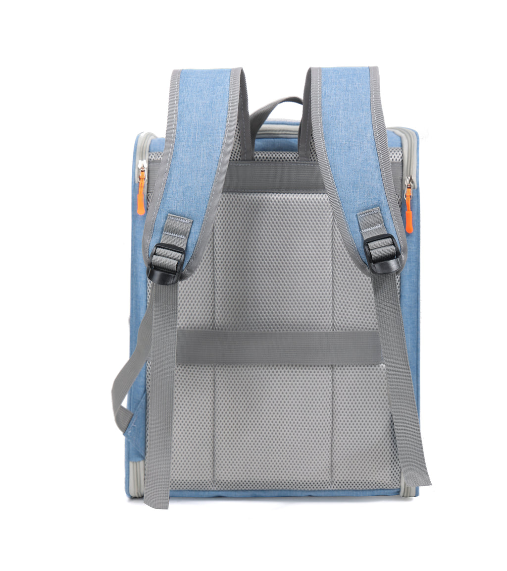 UrbanPaws Versatile Pet Backpack – Roll-Top & Luggage-Ready