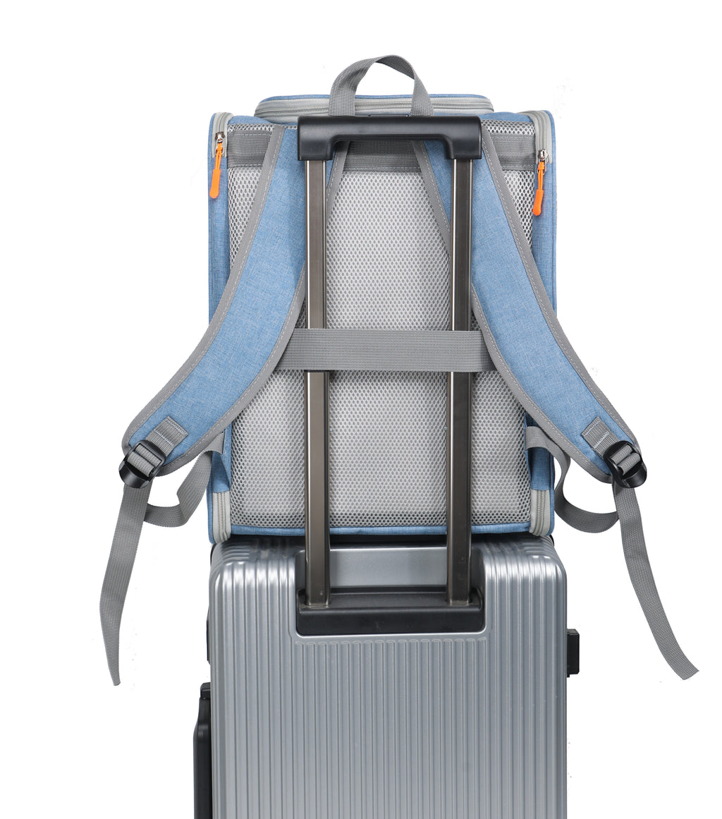 UrbanPaws Versatile Pet Backpack – Roll-Top & Luggage-Ready