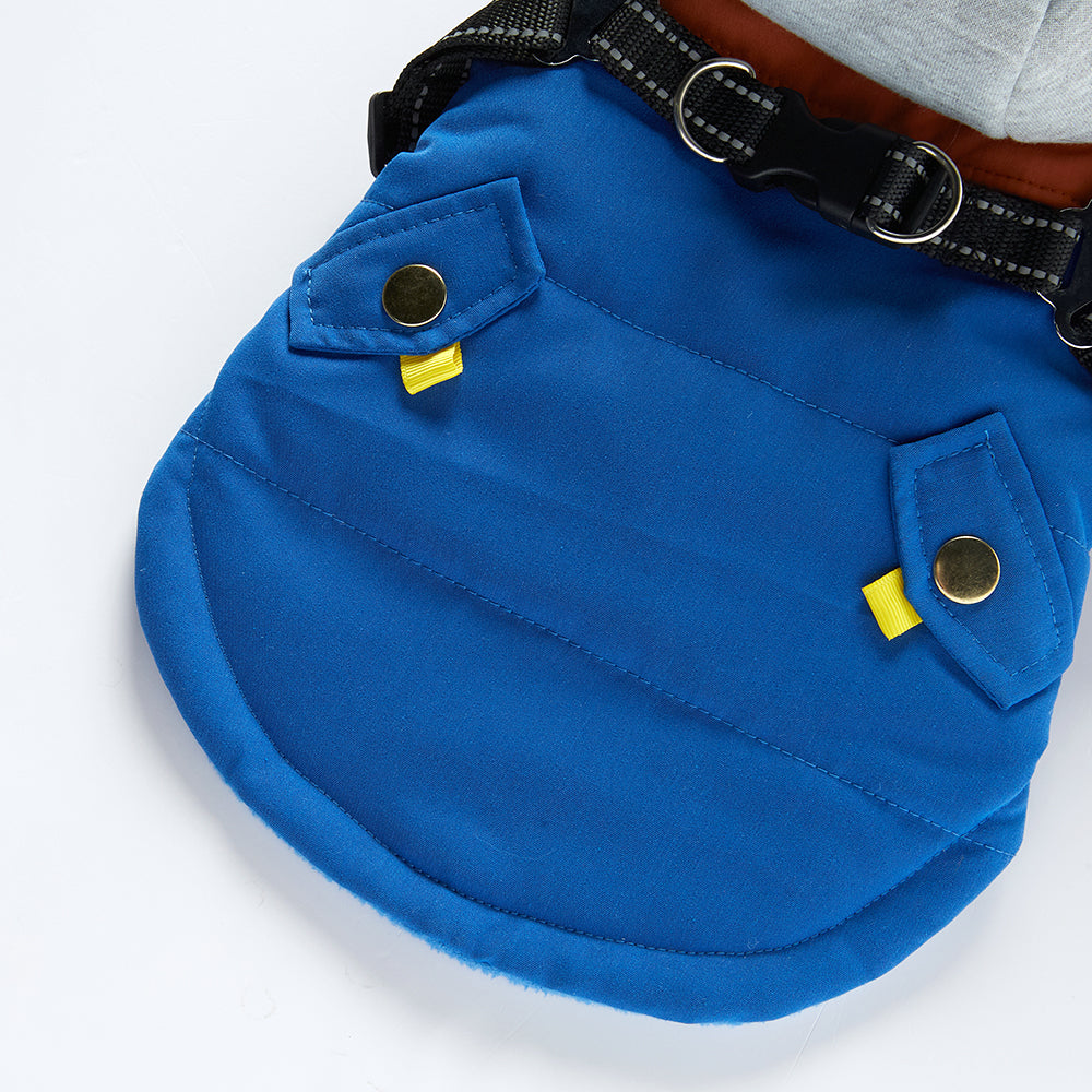 Faux‑Fur Trim Hooded Harness Dog Parka