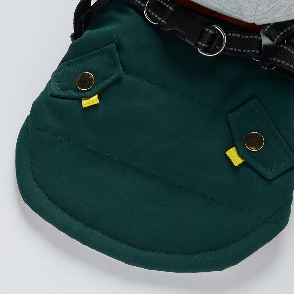 Faux‑Fur Trim Hooded Harness Dog Parka