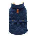 Quilted Plush Dog Jacket with Pockets