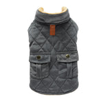 Quilted Plush Dog Jacket with Pockets