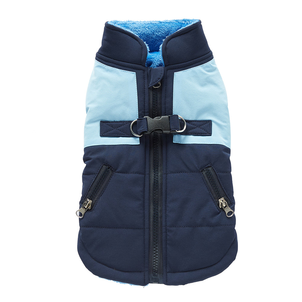 Colorblock Harness Dog Puffer Jacket