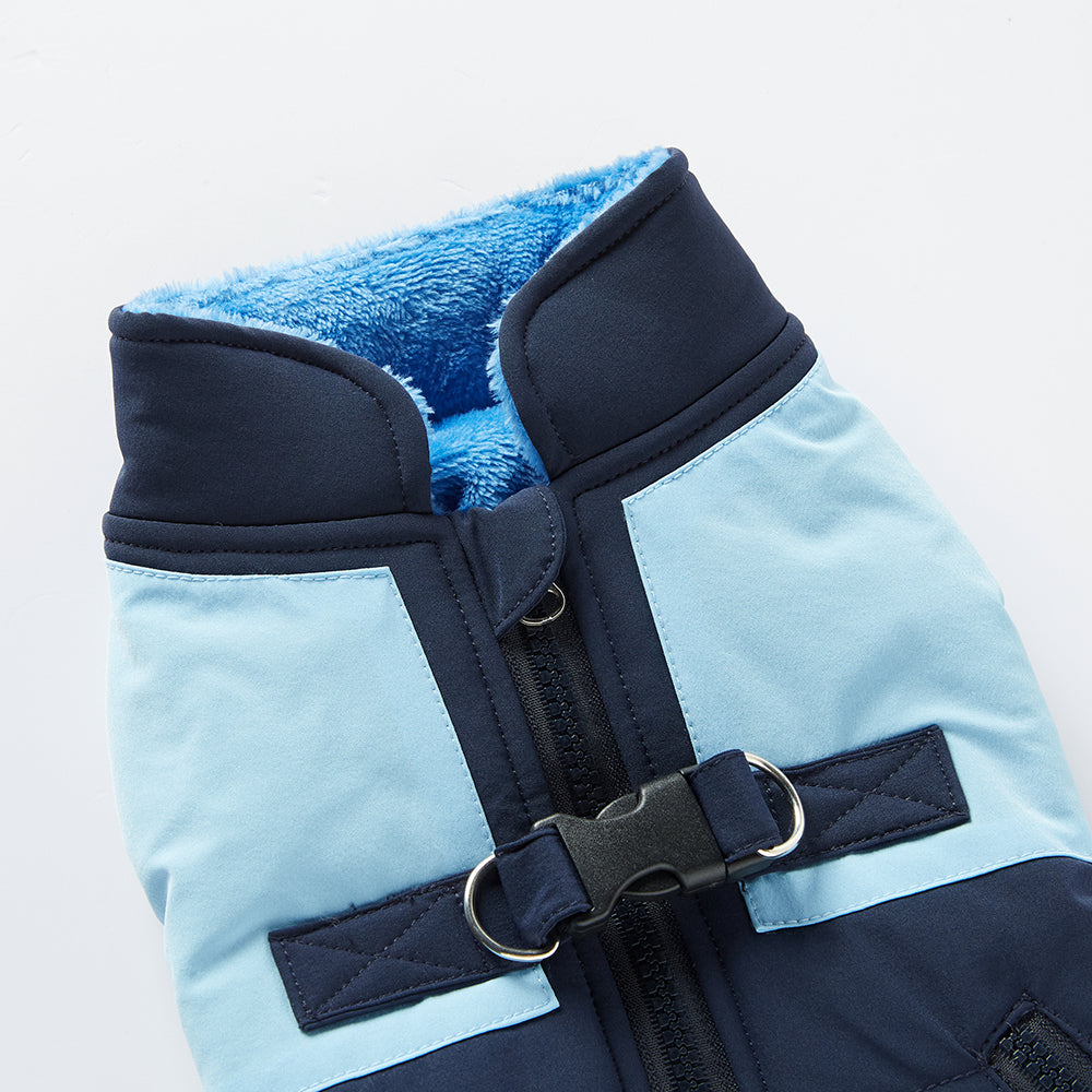Colorblock Harness Dog Puffer Jacket
