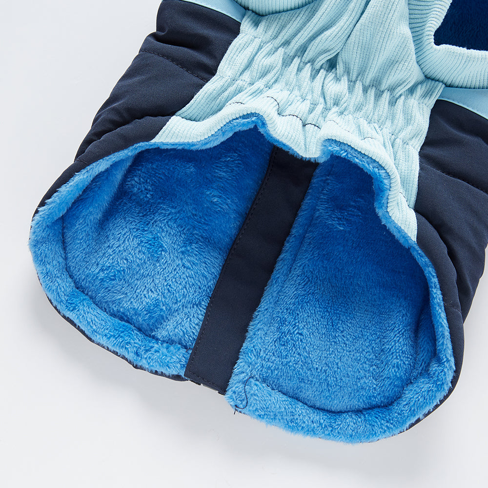 Colorblock Harness Dog Puffer Jacket