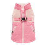 Colorblock Harness Dog Puffer Jacket