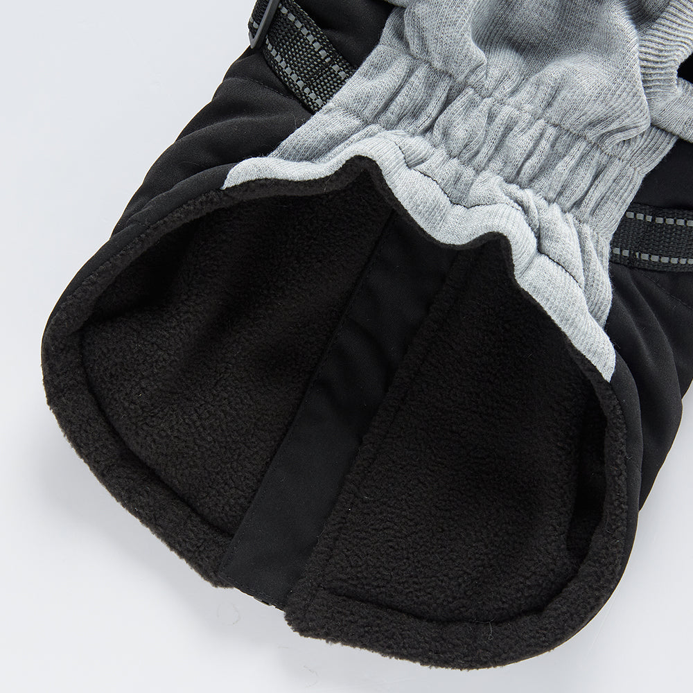 Leopard Faux‑Fur Collar Harness Dog Vest