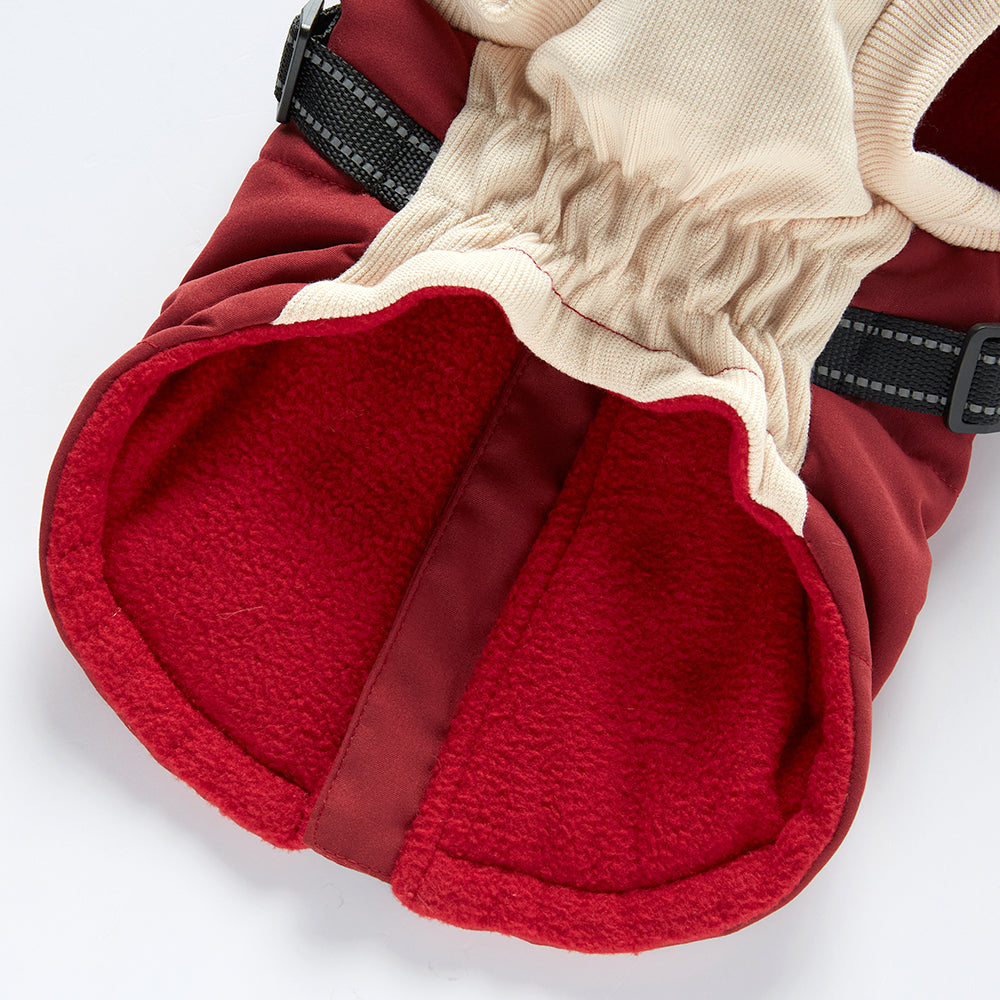 Leopard Faux‑Fur Collar Harness Dog Vest