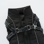 Reflective Piped Built‑in Harness Dog Vest