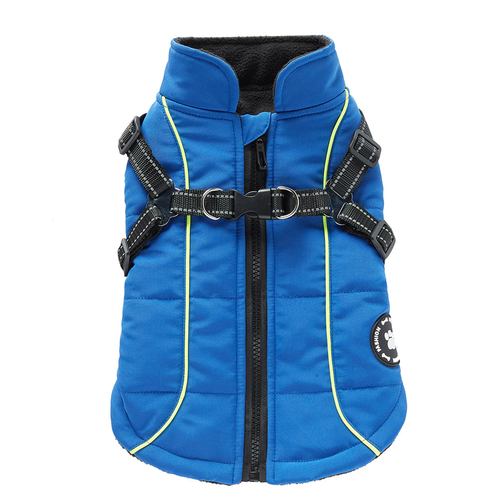 Reflective Piped Built‑in Harness Dog Vest
