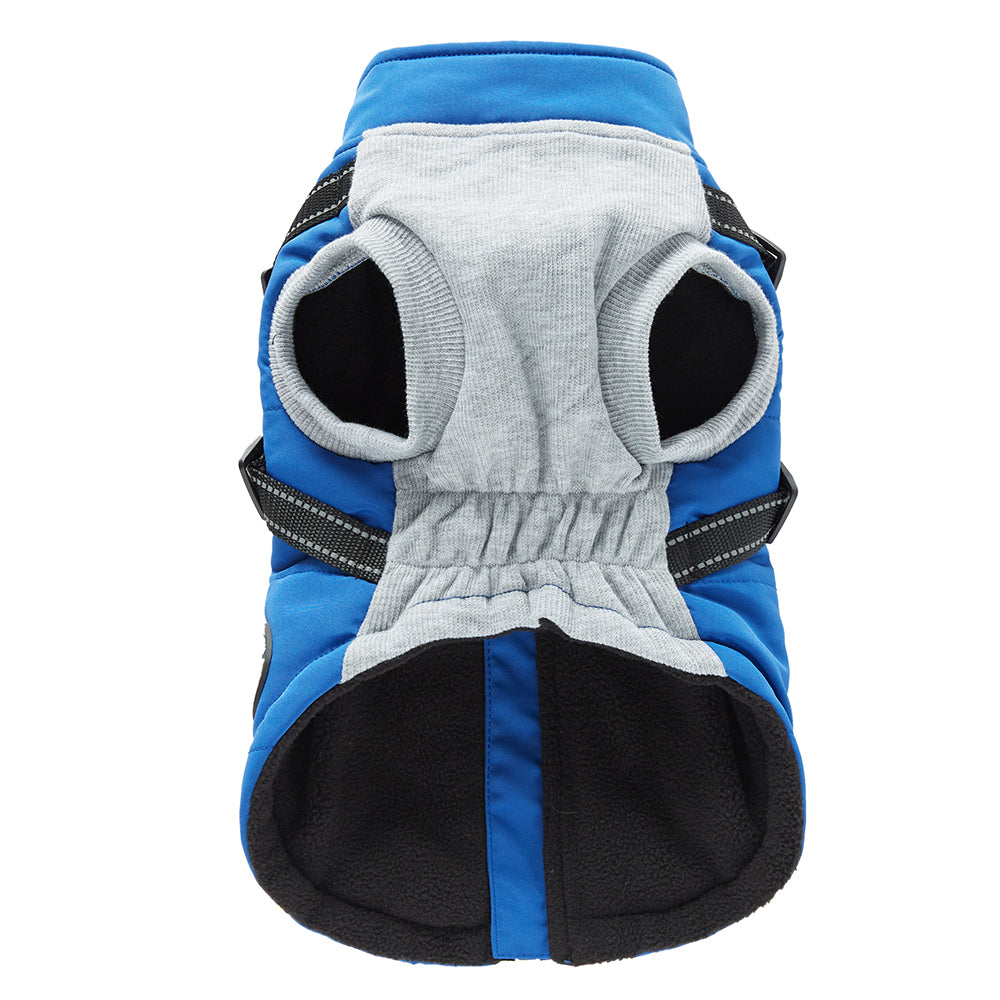 Reflective Piped Built‑in Harness Dog Vest