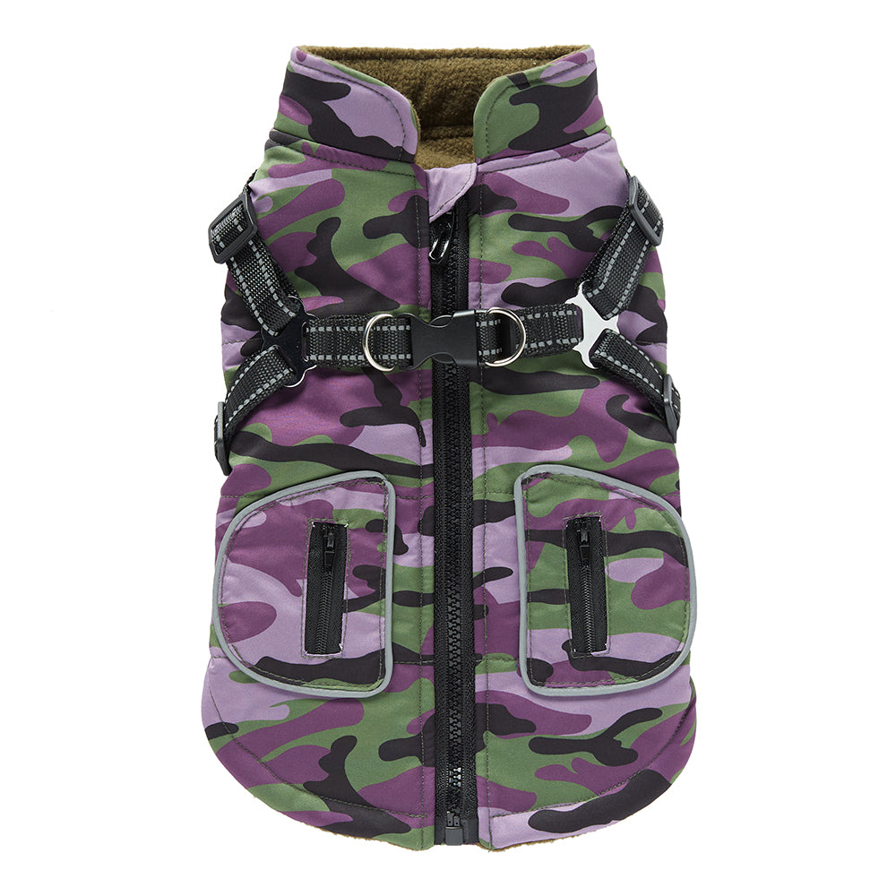 Integrated Harness Camo Dog Vest