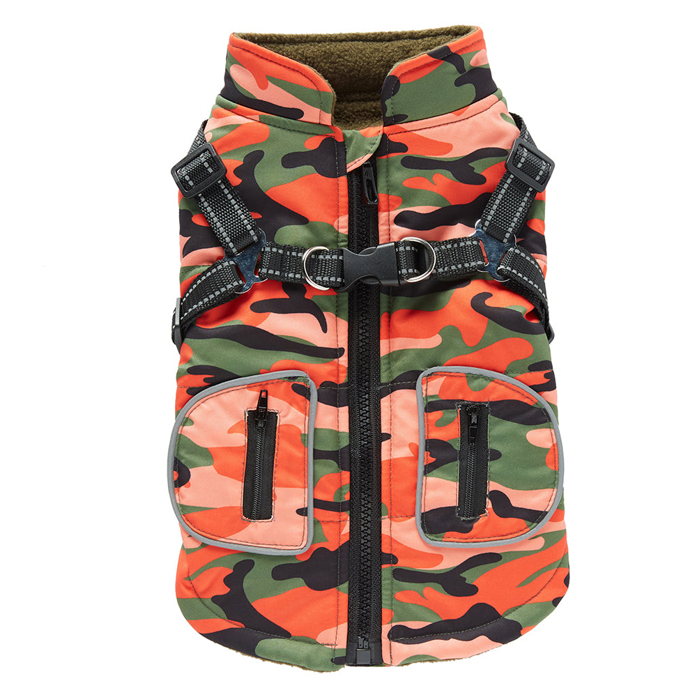 Integrated Harness Camo Dog Vest