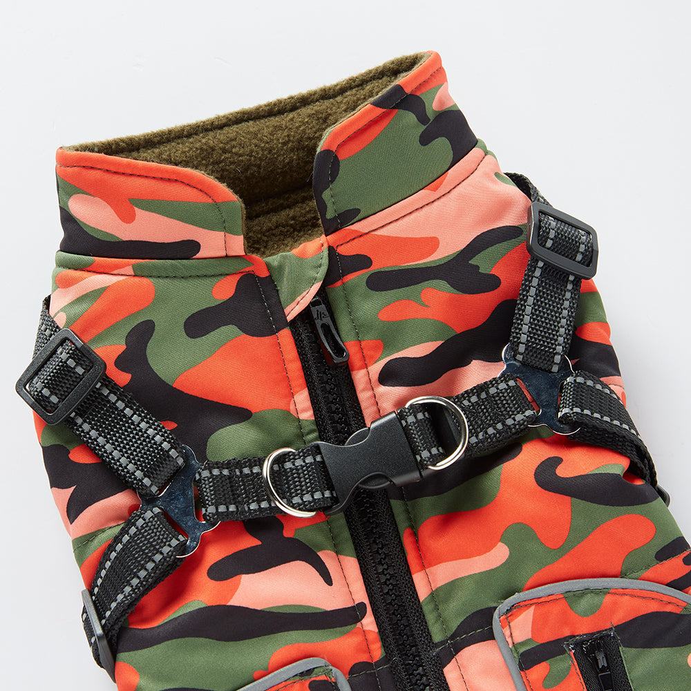Integrated Harness Camo Dog Vest