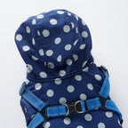 Polka Dot Hooded Dog Raincoat with Built‑in Harness
