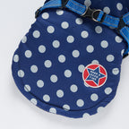 Polka Dot Hooded Dog Raincoat with Built‑in Harness