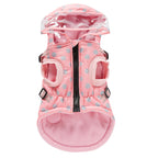 Polka Dot Hooded Dog Raincoat with Built‑in Harness
