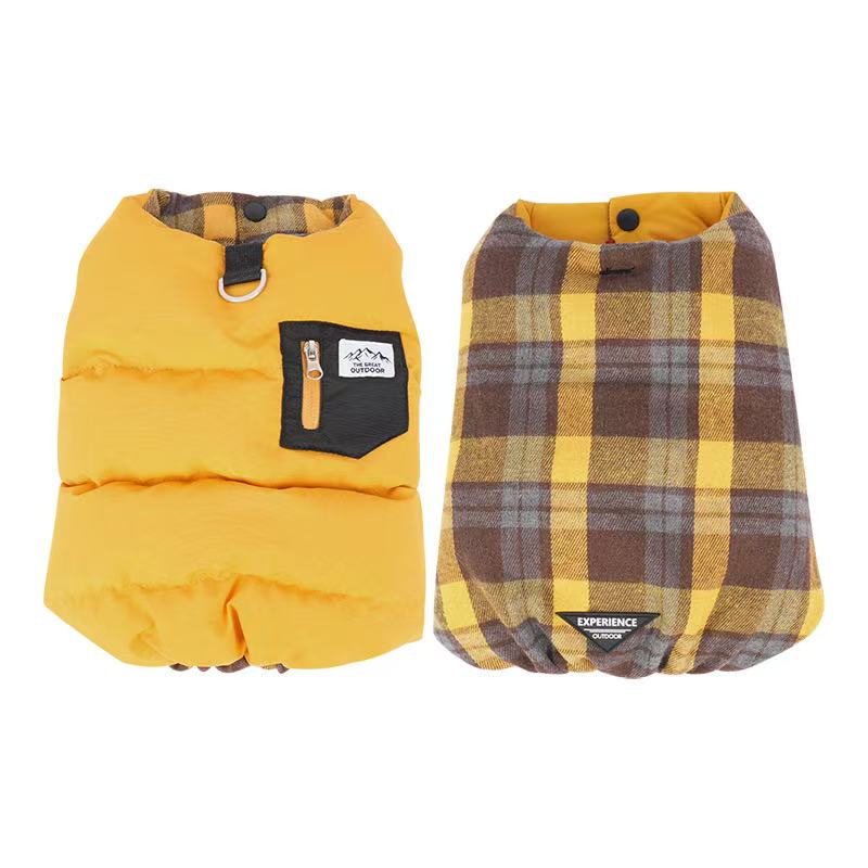 Plaid & Puffer Dog Vest Set