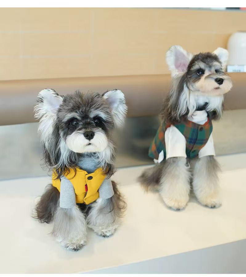 Plaid & Puffer Dog Vest Set