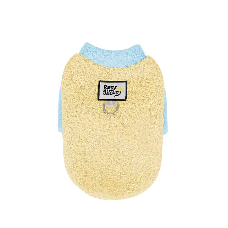 EasyCheesy Fuzzy Dog Sweater with Leash Ring