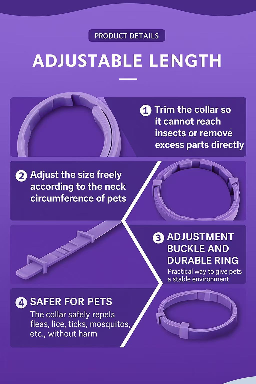 Calming Collar (4-Pack) for Dogs &amp; Cats — adjustable