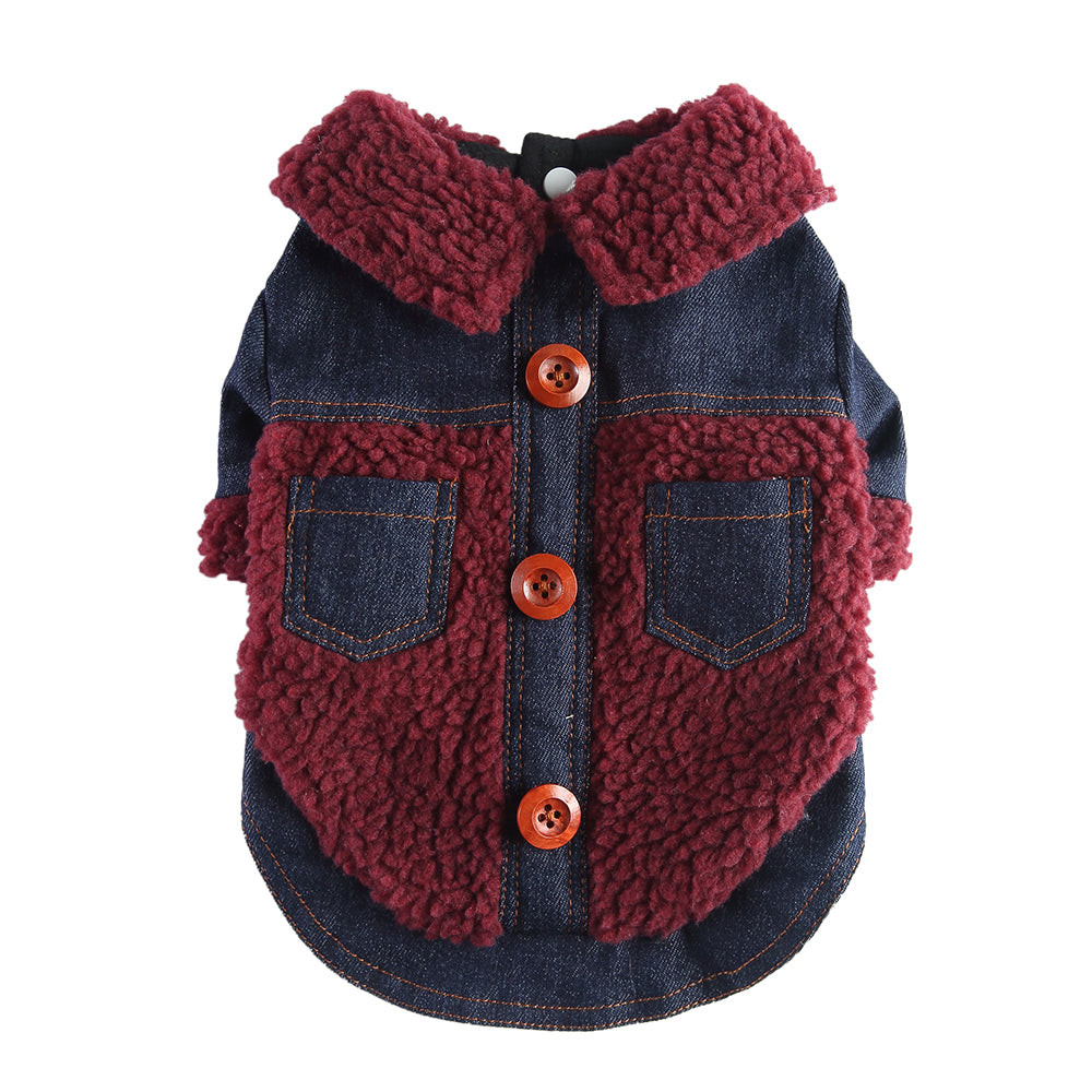 Denim Sherpa Dog Jacket