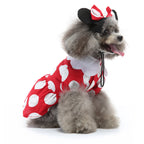 Minnie Mouse-Inspired Dog Dress with Ears and Polka Dots