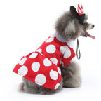 Minnie Mouse-Inspired Dog Dress with Ears and Polka Dots