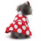 Minnie Mouse-Inspired Dog Dress with Ears and Polka Dots