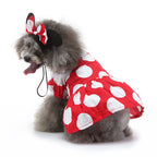 Minnie Mouse-Inspired Dog Dress with Ears and Polka Dots