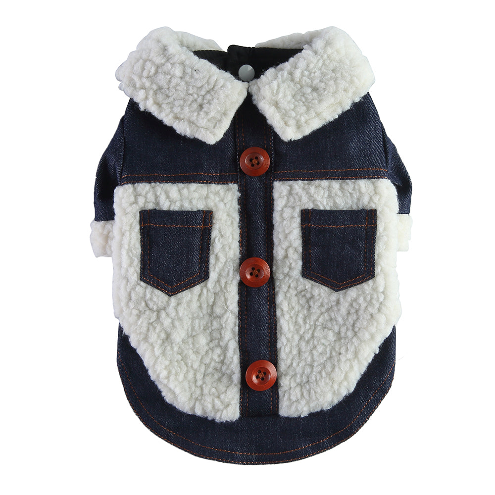 Denim Sherpa Dog Jacket