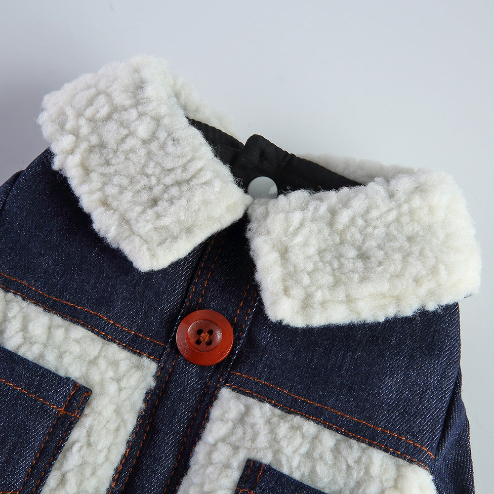 Denim Sherpa Dog Jacket