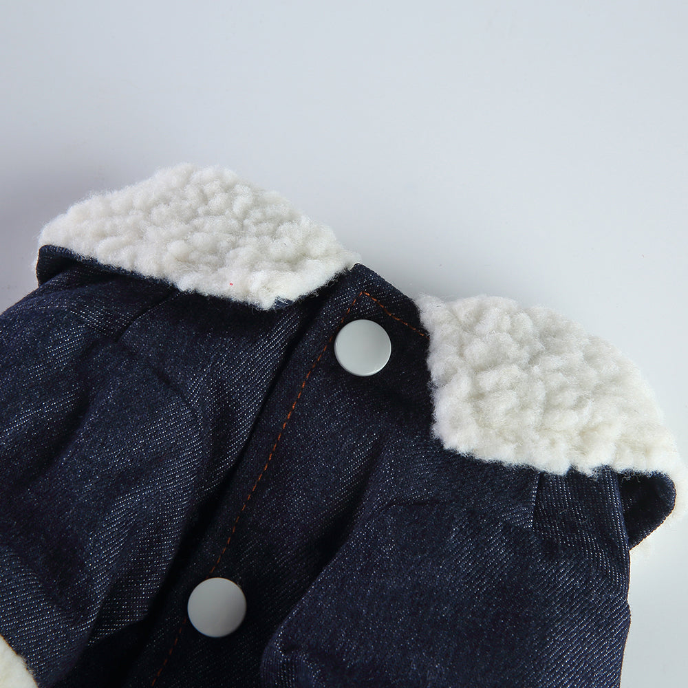 Denim Sherpa Dog Jacket