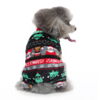 Festive Santa & Reindeer Print Fleece Dog Pajamas