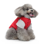 Bear Patch 2‑Piece Dog Outfit (Vest + Striped Turtleneck)