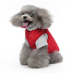 Bear Patch 2‑Piece Dog Outfit (Vest + Striped Turtleneck)