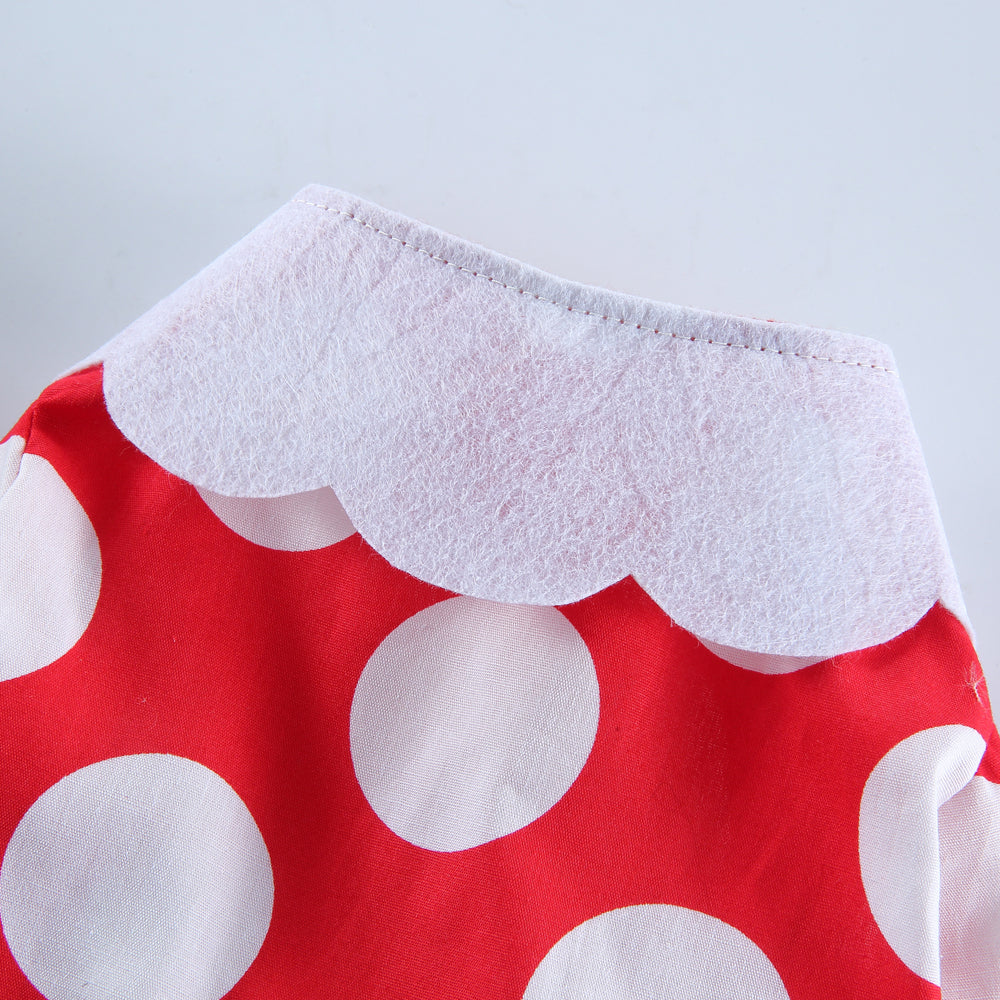 Minnie Mouse-Inspired Dog Dress with Ears and Polka Dots