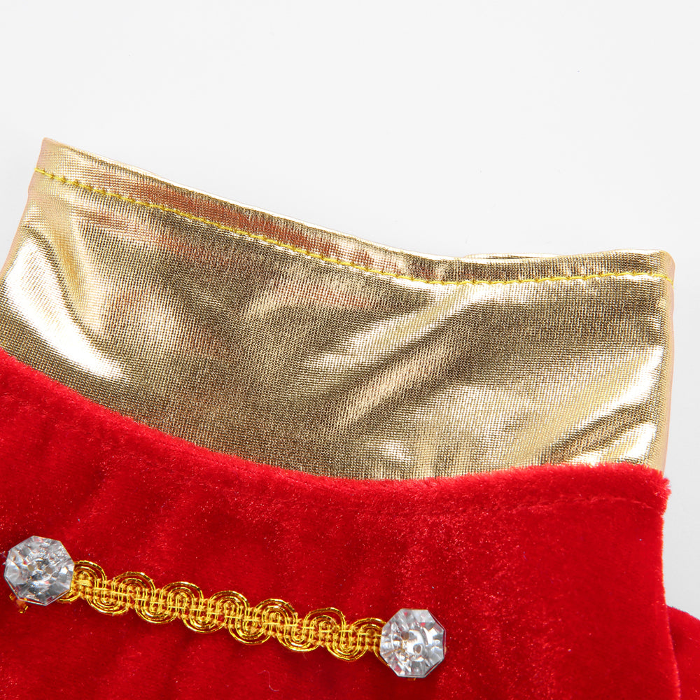 Royal Christmas Dog Dress with Crown – Red & Blue Options