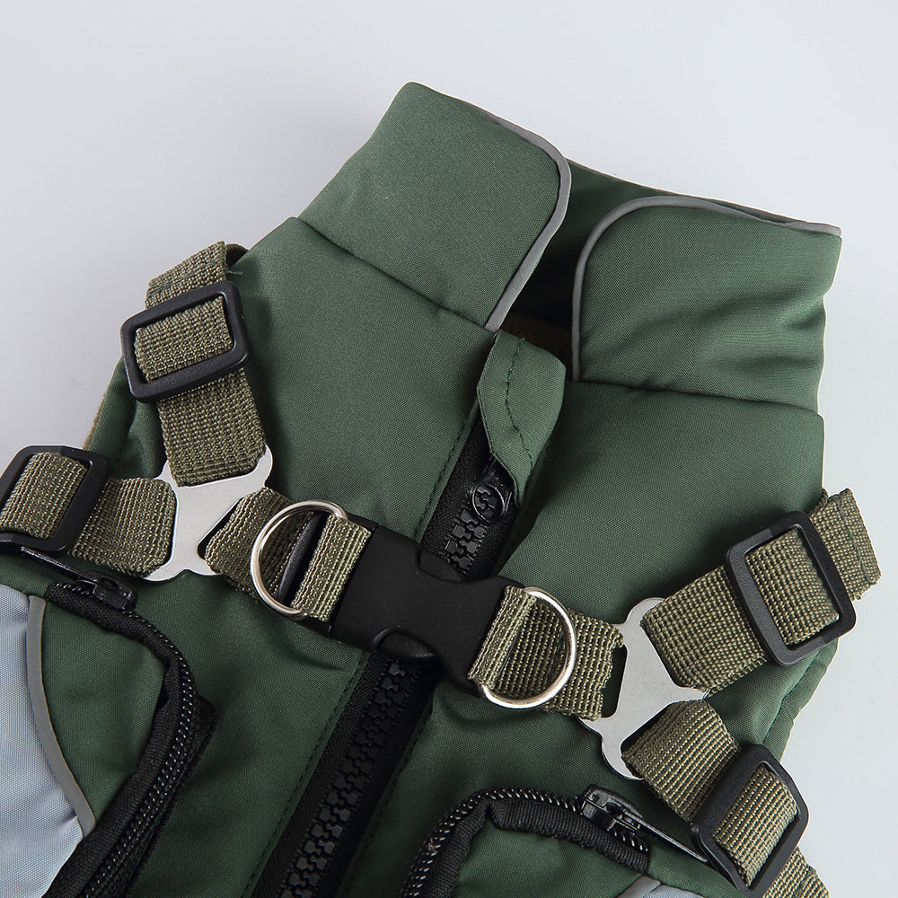 Dual-Color & Sport Harness Jacket – Red / Black / Army Green