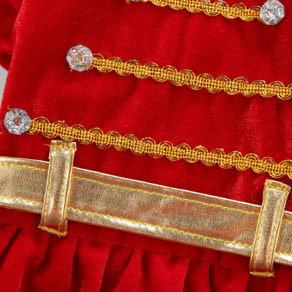 Royal Christmas Dog Dress with Crown – Red & Blue Options