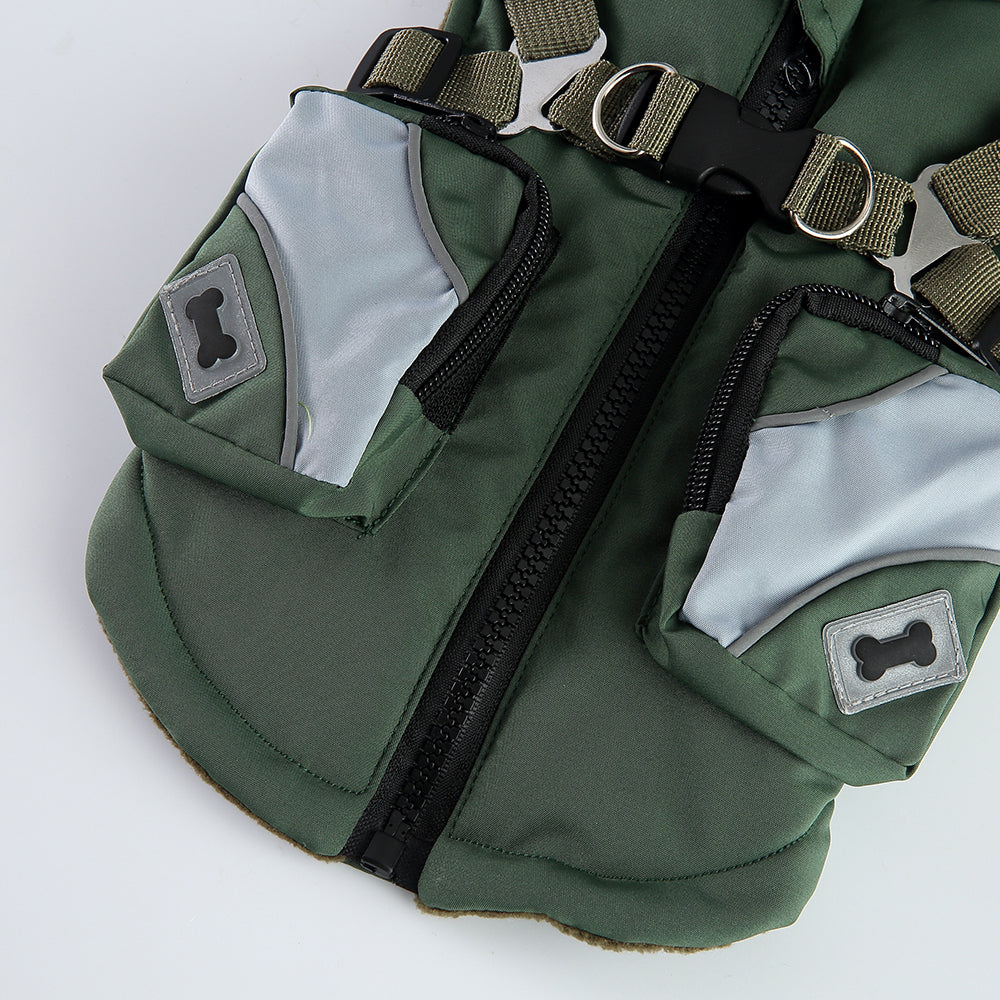 Dual-Color & Sport Harness Jacket – Red / Black / Army Green