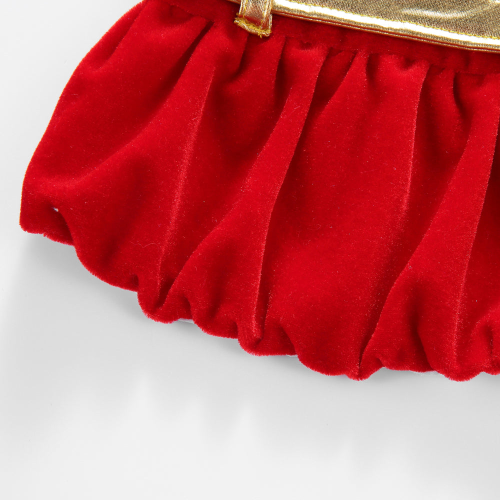 Royal Christmas Dog Dress with Crown – Red & Blue Options