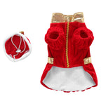 Royal Christmas Dog Dress with Crown – Red & Blue Options