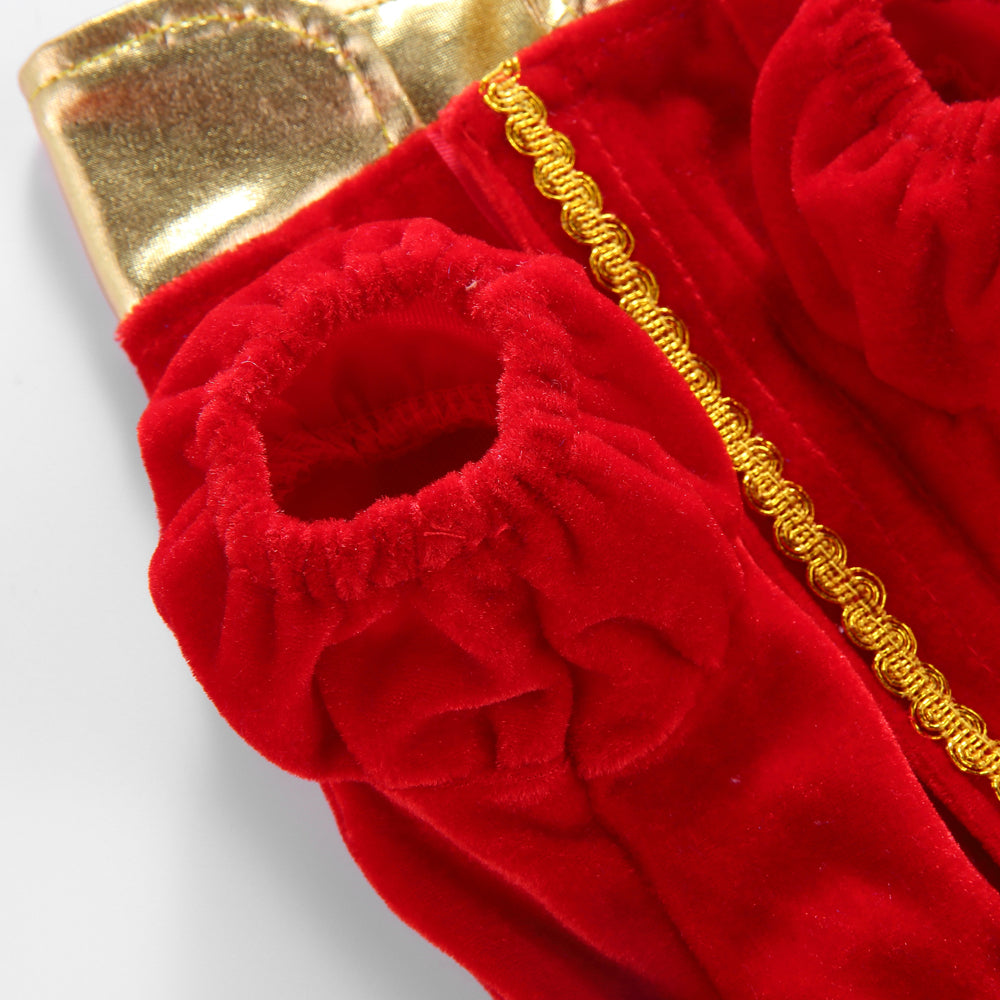 Royal Christmas Dog Dress with Crown – Red & Blue Options