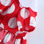 Minnie Mouse-Inspired Dog Dress with Ears and Polka Dots
