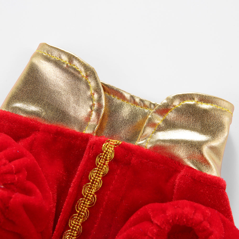 Royal Christmas Dog Dress with Crown – Red & Blue Options