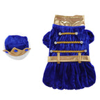 Royal Christmas Dog Dress with Crown – Red & Blue Options